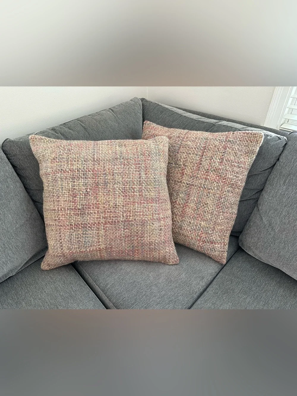 Woven Muted Multi-color Throw Pillow Cases - Neutral Accent Cushion